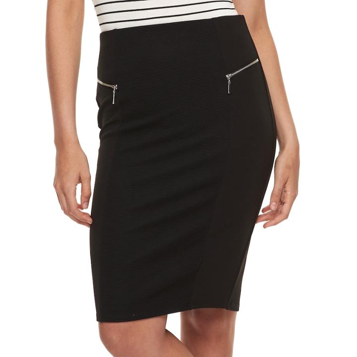 Juniors' Joe B Stretchy Pencil Skirt, Teens, Size: Xl, Black