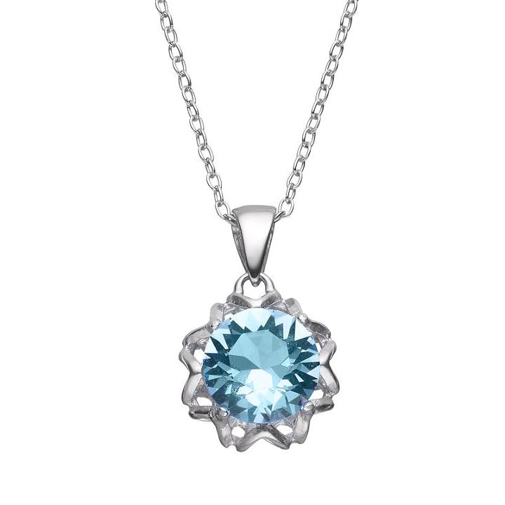 Crystal Sterling Silver Cupcake Pendant Necklace - Made With Swarovski Crystals, Women's, Size: 18, Blue