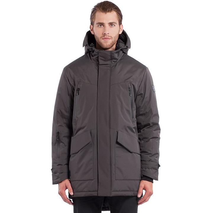 Men's Noize Long-length Hooded Parka, Size: Medium, Grey