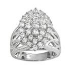 Sterling Silver Lab-created White Sapphire Cluster Ring, Women's, Size: 6