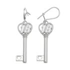 Insignia Collection Nascar Kyle Busch Sterling Silver 18 Heart Key Drop Earrings, Women's, Grey