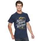 Men's Born & Brewed In Wisconsin Tee, Size: Medium, Blue (navy)