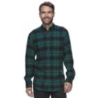 Men's Croft & Barrow&reg; True Comfort Plaid Classic-fit Flannel Button-down Shirt, Size: Medium, Med Green