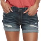 Juniors' Mudd&reg; Destructed Cuffed Jean Shorts, Teens, Size: 9, Blue