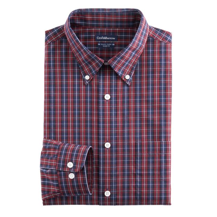 Men's&reg; Croft & Barrow Regular-fit Wrinkle-resistant Easy Care Dress Shirt, Size: 17-32/33, Blue (navy)