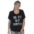 Women's Pl Movement By Pink Lotus Be Fit Yoga Tee, Size: Small, Black