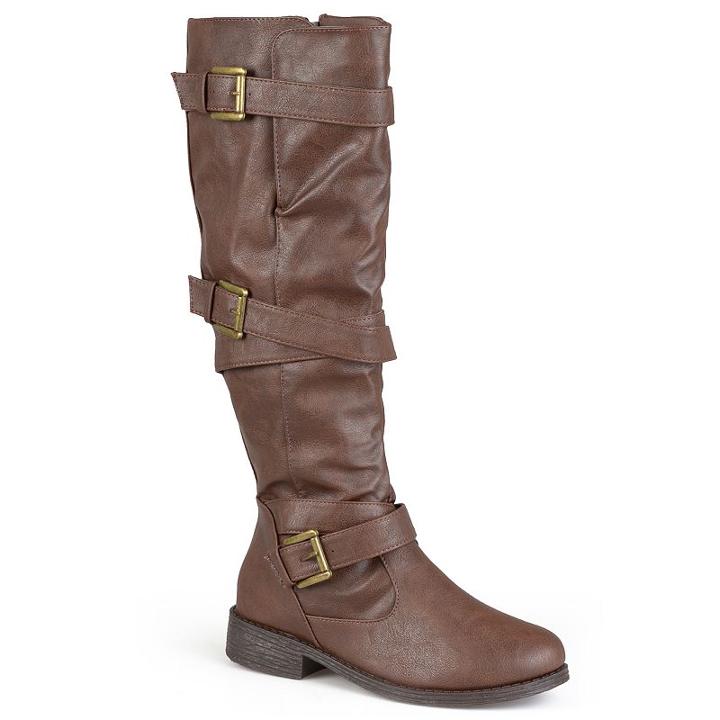 Journee Collection Jagger Womens Strappy Riding Boots, Women's, Size: 6, Brown