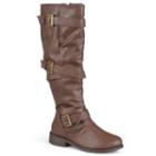 Journee Collection Jagger Womens Strappy Riding Boots, Women's, Size: 6, Brown