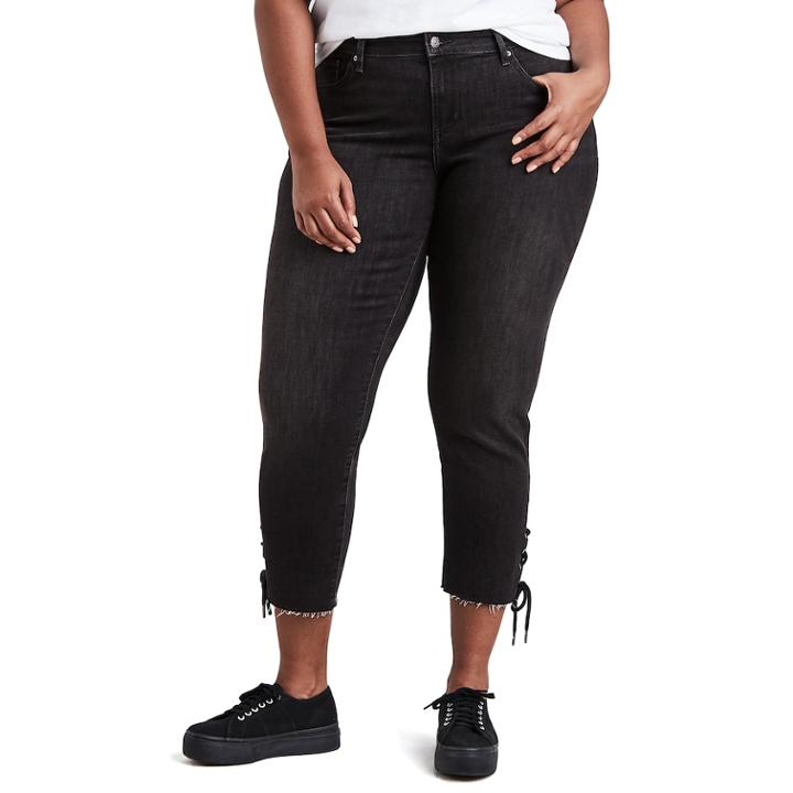 Plus Size Levi's&reg; 711 Lace-up Ankle Jeans, Women's, Size: 22 W, Black