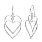 Primrose Sterling Silver Double Heart Drop Earrings, Women's