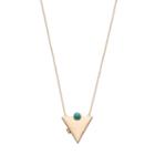 Triangle Locket Necklace, Women's, Turq/aqua