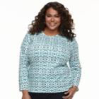 Plus Size Croft & Barrow&reg; Crewneck Tee, Women's, Size: 0x, Blue