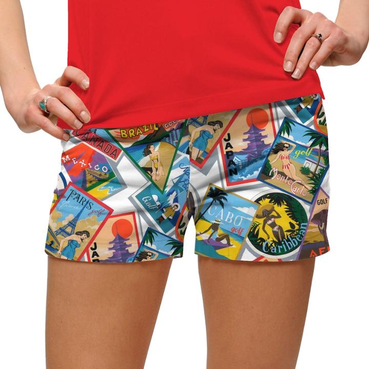 Women's Loudmouth Postcard Golf Short, Size: 6, White