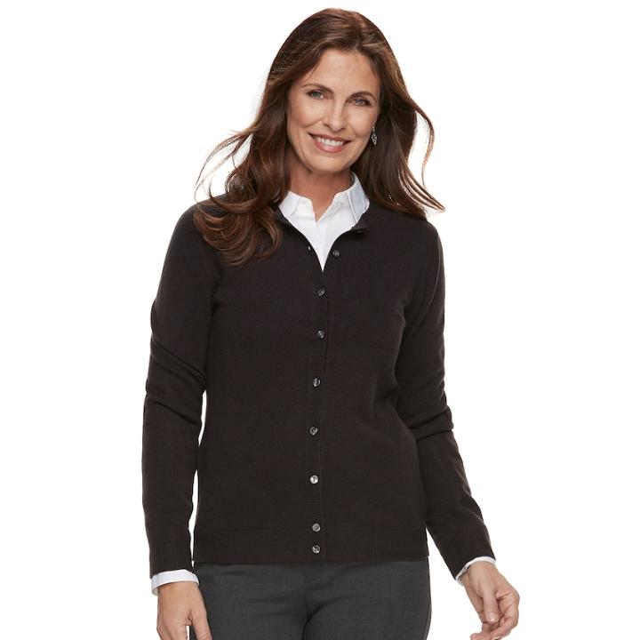 Women's Croft & Barrow&reg; Essential Extra Cozy Cardigan, Size: Small, Black