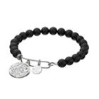 Love This Life You Are Strong Onyx Beaded Bracelet, Women's, Grey