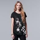 Women's Simply Vera Vera Wang Print High Low Hem Tee, Size: Xl, Dark Blue