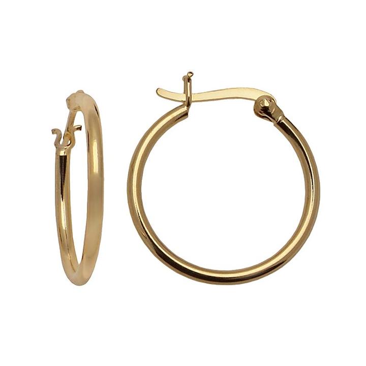24k Gold-over-silver Hoop Earrings, Women's, Grey