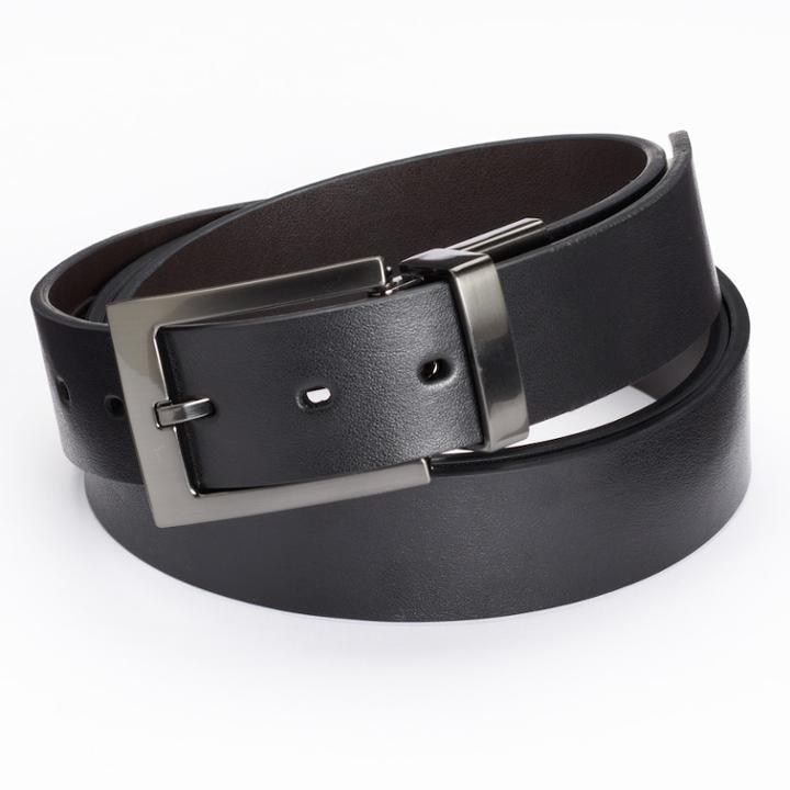 Apt. 9&reg; Reversible Cut-edge Bridle Dress Belt - Big & Tall, Men's, Size: 52, Grey (charcoal)