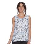 Women's Elle&trade; Print Mixed-media Tank, Size: Xs, White