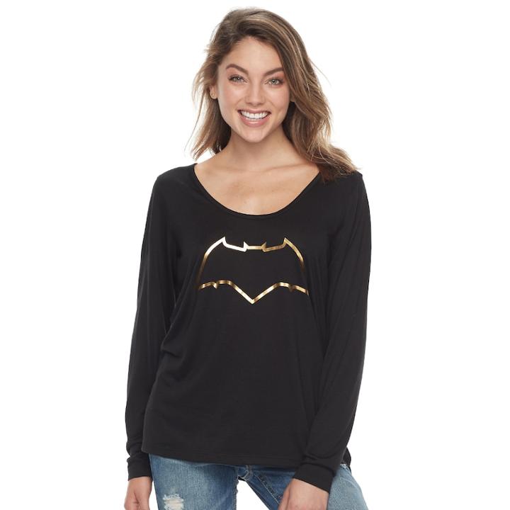 Juniors' Batman Graphic Lattice Tee, Teens, Size: Xl, Black
