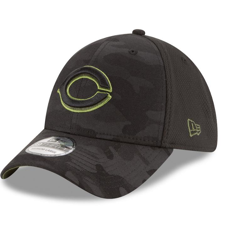 Adult New Era Cincinnati Reds 39thirty Memorial Day Flex-fit Cap, Men's, Size: Medium/large, Black