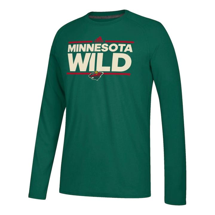 Men's Adidas Minnesota Wild Dassler Long-sleeved Tee, Size: Medium, Green