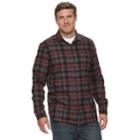Big & Tall Apt. 9&reg; Modern-fit Plaid Brushed Flannel Button-down Shirt, Men's, Size: Xxl Tall, Dark Red