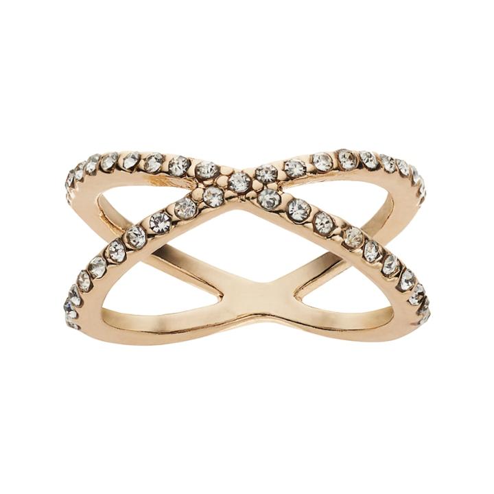 Lc Lauren Conrad Crisscross Ring, Women's, Size: 9, Gold
