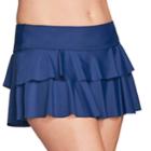 Women's Mazu Swim Double Ruffle Skirtini Bottoms, Size: 10, Blue (navy)