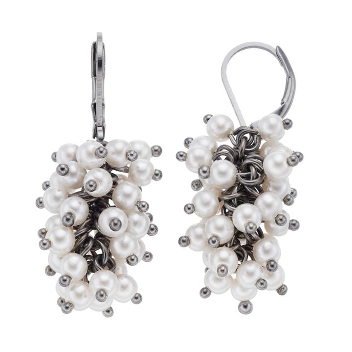 Simply Vera Vera Wang Simulated Pearl Cluster Nickel Free Drop Earrings, Women's, White
