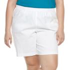 Plus Size Croft & Barrow&reg; Pull-on Shorts, Women's, Size: 3xl, White