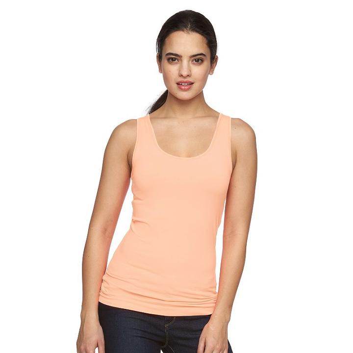 Women's Apt. 9&reg; Seamless Scoopneck Tank, Size: L/xl, Lt Orange