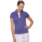 Women's Pebble Beach Collared Short Sleeve Golf Polo, Size: Large, Purple Oth