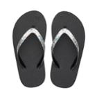 Girls 4-16 Glitter Flip-flops, Size: 12/13, Black