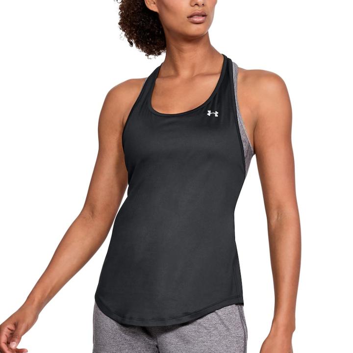 Women's Under Armour Heatgear Mesh Racerback Tank, Size: Large, Black