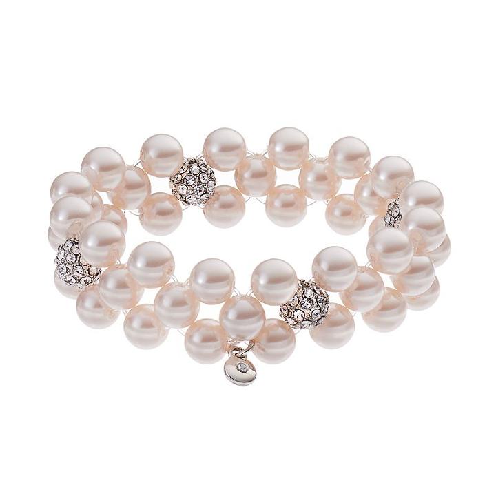 Croft & Barrow&reg; 3-row Simulated Pearl Stretch Bracelet, Women's, Multicolor