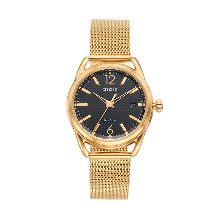 Drive From Citizen Eco-drive Women's Ltr Stainless Steel Mesh Watch - Fe6082-59e, Size: Medium, Yellow
