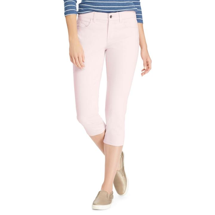 Women's Chaps Sateen Skinny Capris, Size: 12, Pink