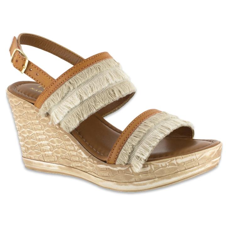 Tuscany By Easy Street Zaira Women's Wedge Sandals, Size: Medium (8.5), Beig/green (beig/khaki)