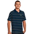 Men's Antigua West Virginia Mountaineers Deluxe Striped Desert Dry Xtra-lite Performance Polo, Size: Medium, Blue Other
