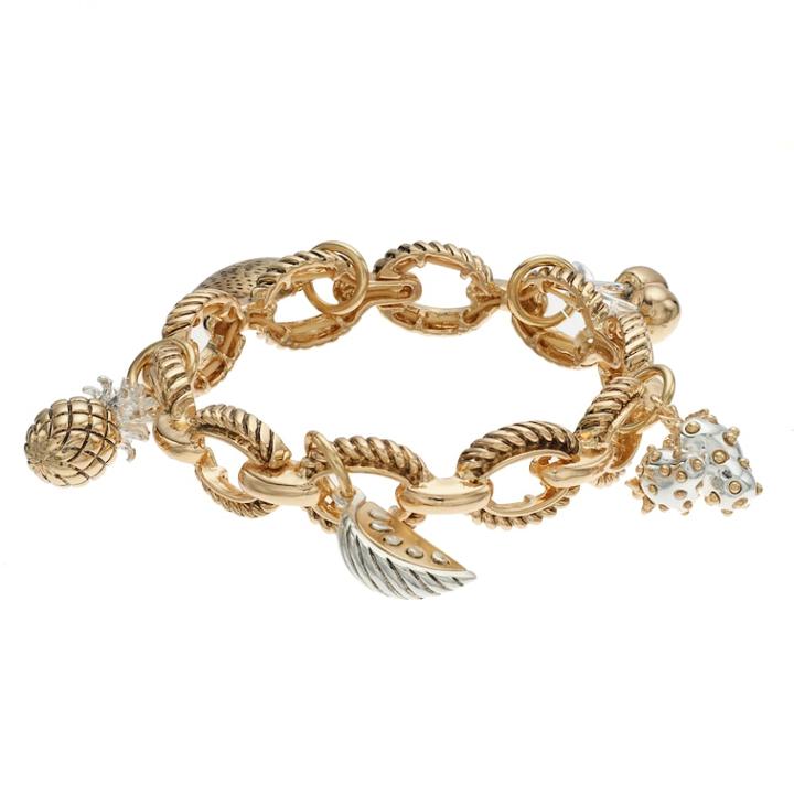 Napier Oval Pineapple Charm Stretch Bracelet, Women's, Multicolor