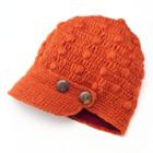 Sijll Button Bill Wool Hat, Women's, Red
