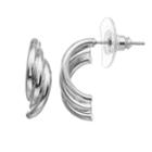 Silver Tone Triple Semi Hoop Earrings, Women's