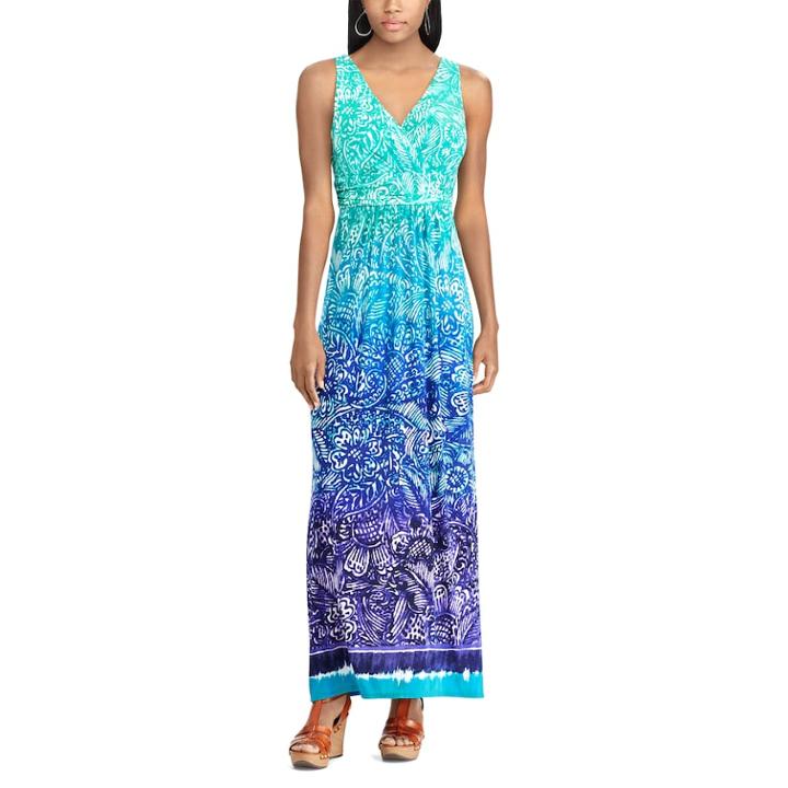 Women's Chaps Paisley Surplice Maxi Dress, Size: Medium, Purple