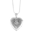Journee Collection Sterling Silver Rose Heart Locket, Women's, Size: 24, Multicolor