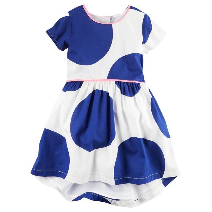 Girls 4-8 Carter's Blue Polka-dot Dress, Size: 4, Ovrfl Oth