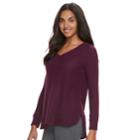 Petite Sonoma Goods For Life&trade; Waffle Knit Tunic, Women's, Size: Xl Petite, Drk Purple