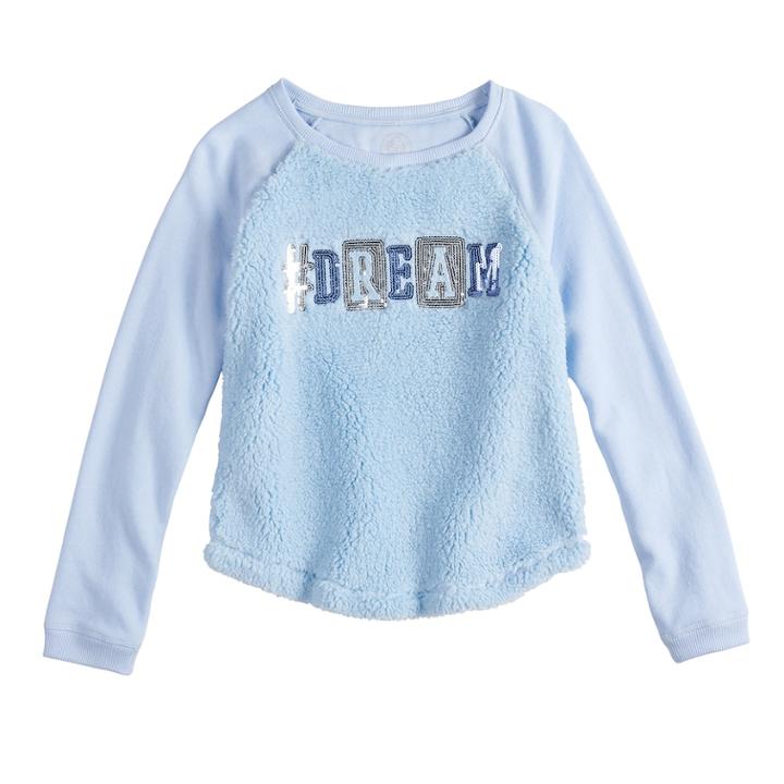 Girls 7-16 & Plus Size So&reg; Sherpa Pullover Sweatshirt, Size: 12, Turquoise/blue (turq/aqua)