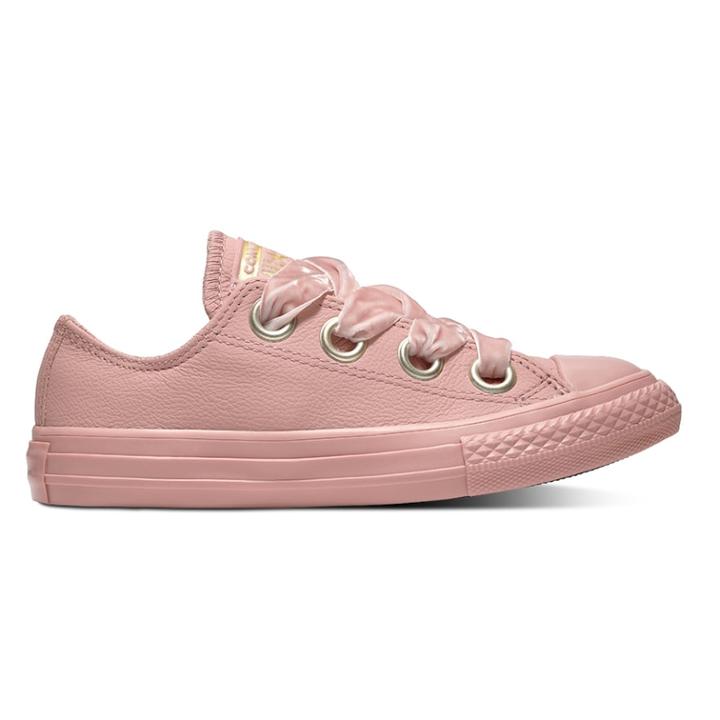 Girls' Converse Chuck Taylor All Star Big Eyelets Leather Sneakers, Size: 2, Med Pink