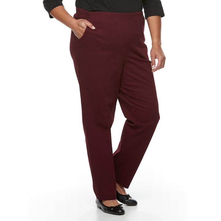 Plus Size Croft & Barrow&reg; Twill Pull-on Pants, Women's, Size: 3xl, Red